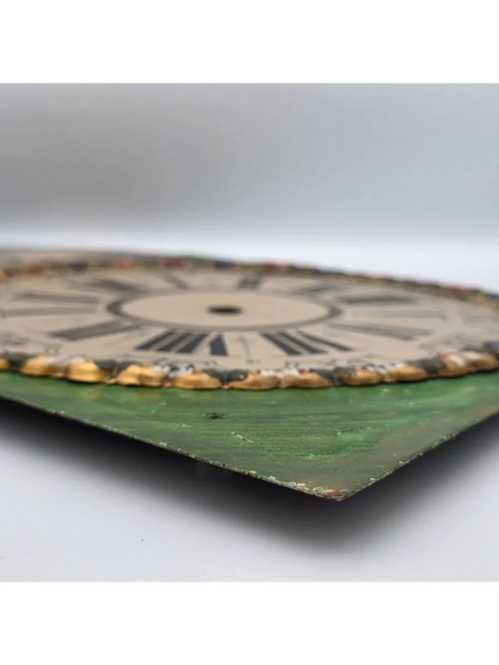 Clock Face Hand Painted Metal 1890s Dutch Longcase Table decor Decoration Face
